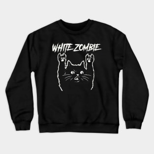 white zombie and the cat Crewneck Sweatshirt